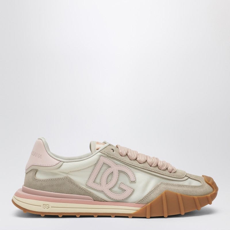 Shoes Dolce&Gabbana - DG Athletic sneakers in ivory and pink fabric and leather - 36 IT Brand