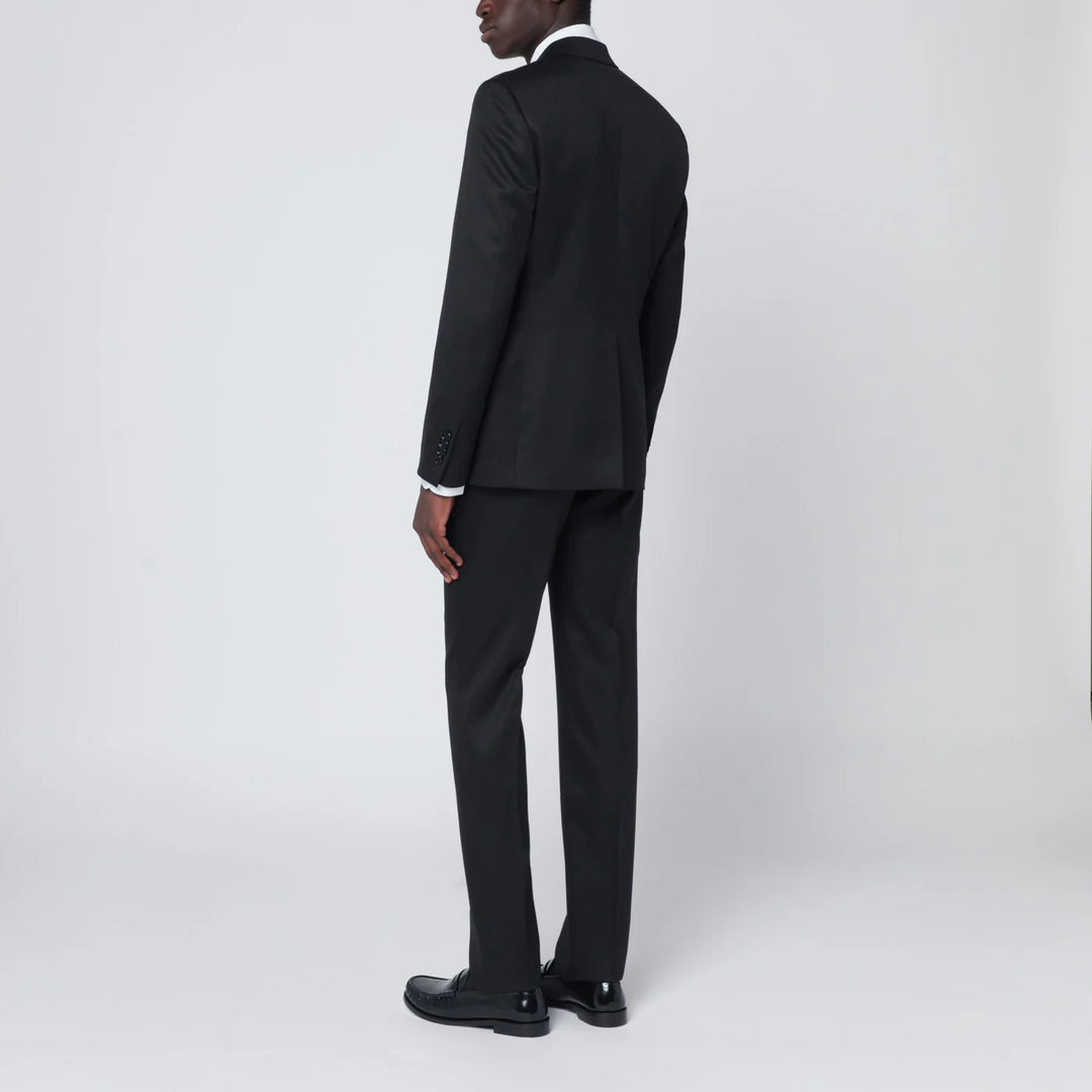 Lardini - Black single-breasted wool suit