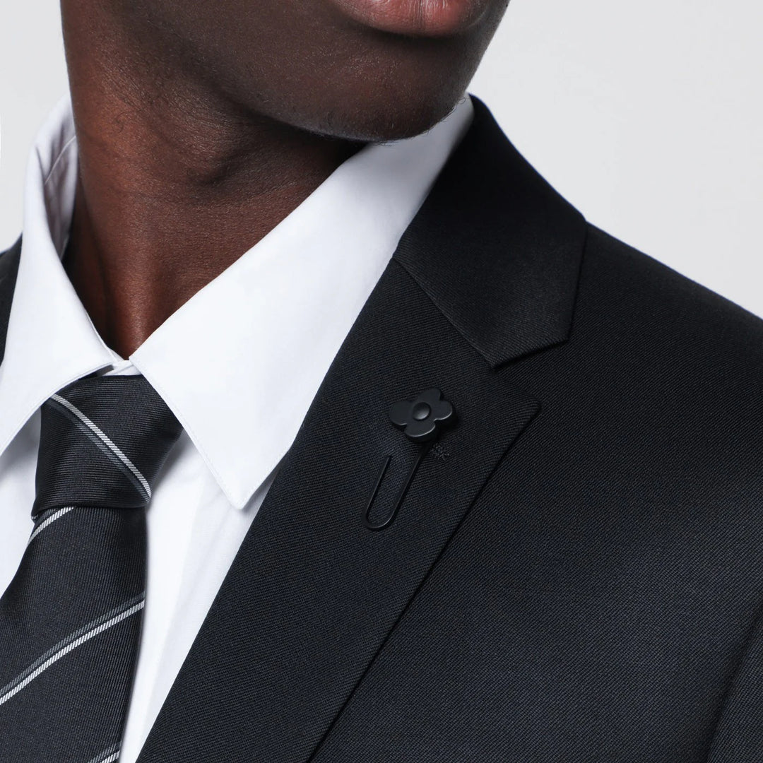 Lardini - Black single-breasted wool suit