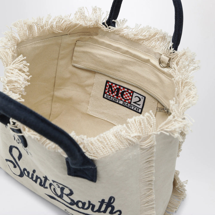 MC2 Saint Barth - White/blue Colette cotton bag