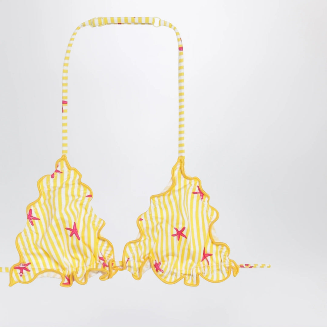 MC2 Saint Barth - Yellow/white striped bikini with starfish