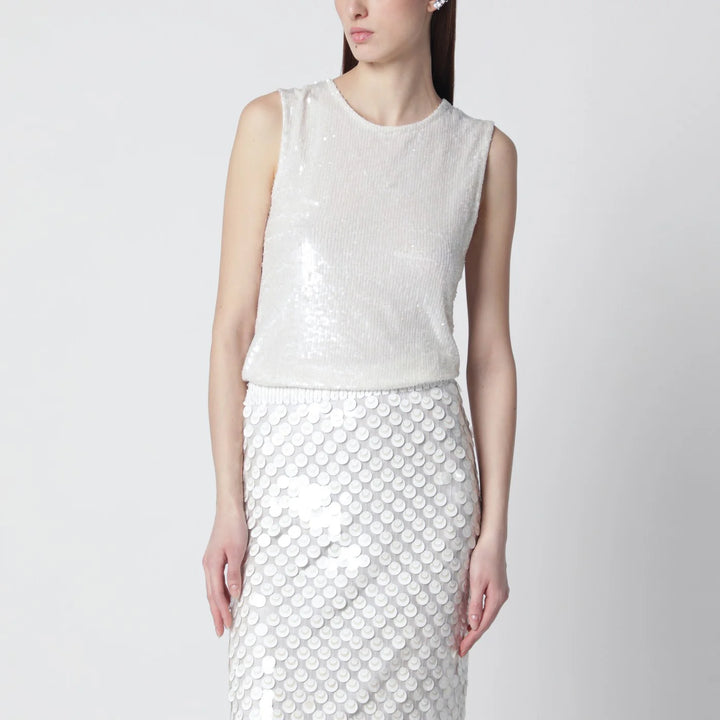 P.A.R.O.S.H. - White sequin top