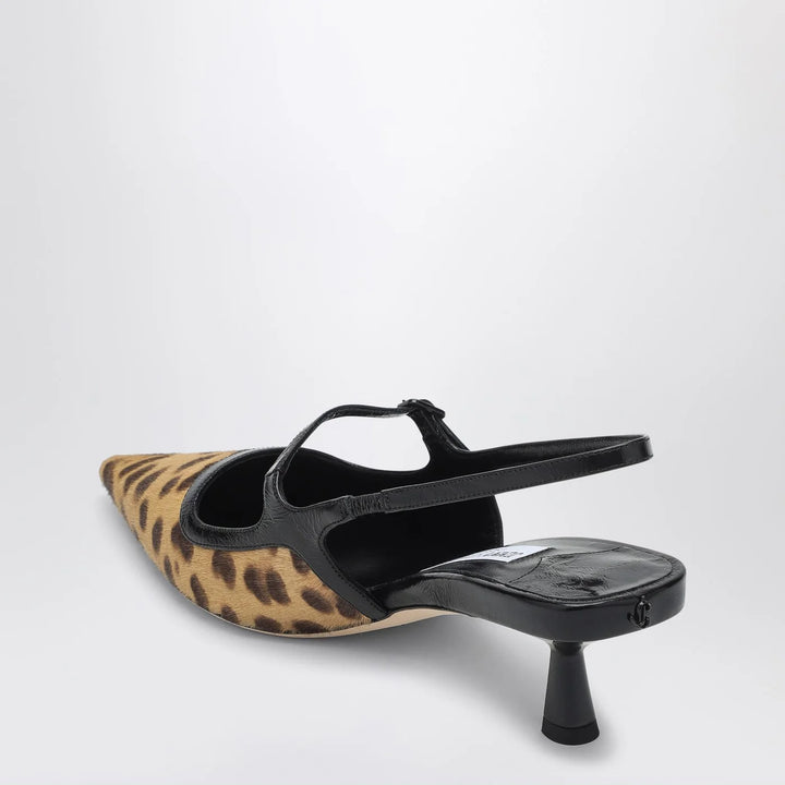Jimmy Choo - Didi 45 slingback in leopard print pony skin
