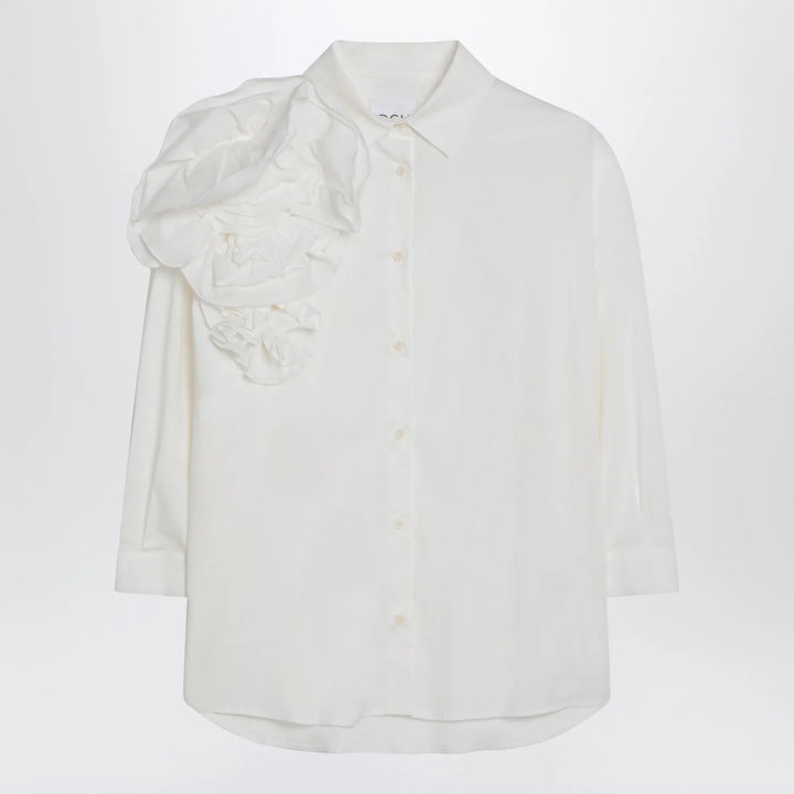 Douuod - Striped shirt lime/white in cotton