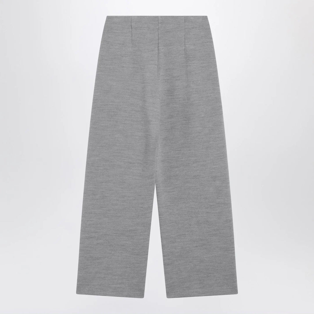 Max Mara - Grey wool-cotton blend trousers