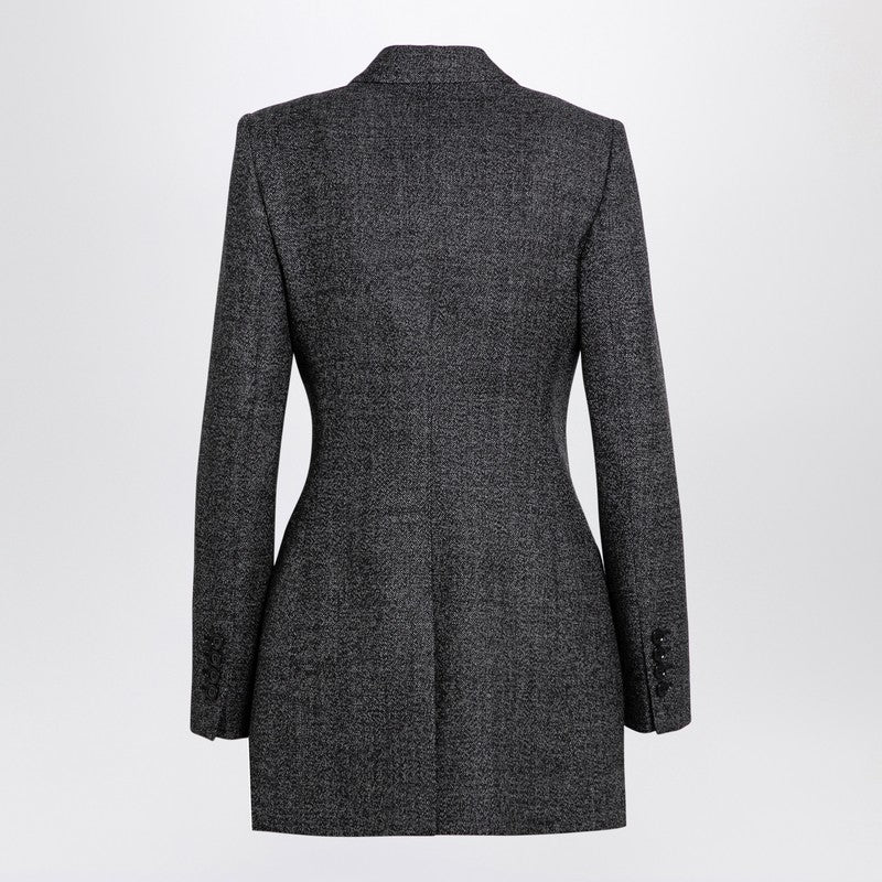 Dolce & Gabbana Dolce&Gabbana Anthracite grey tweed double-breasted jacket