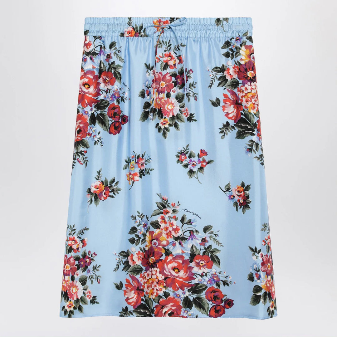 Dolce&amp;Gabbana - Silk twill skirt with floral print