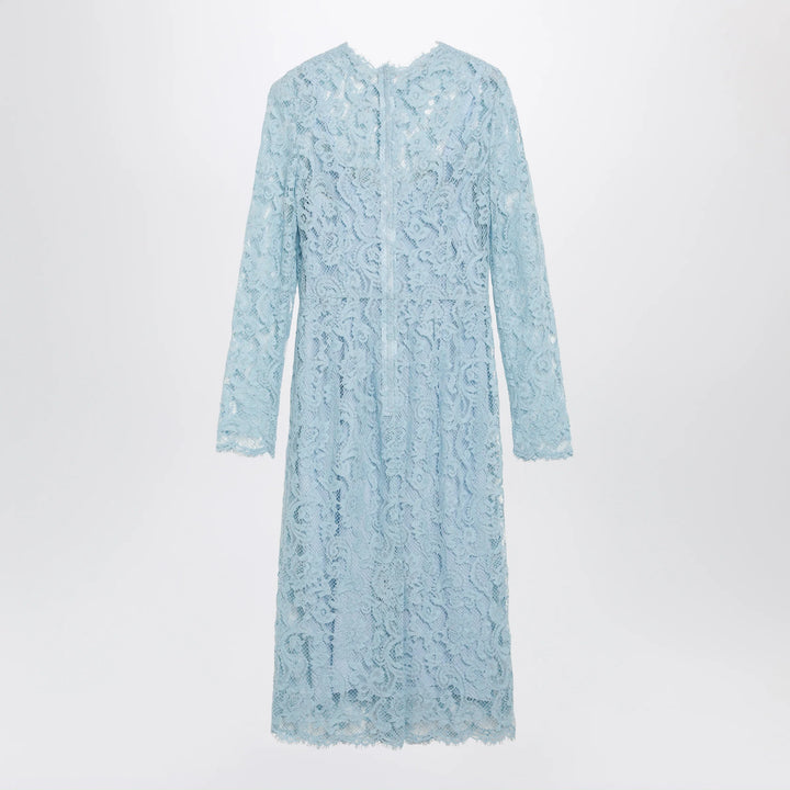 Dolce&amp;Gabbana - Light blue cotton-blend corded lace sheath dress