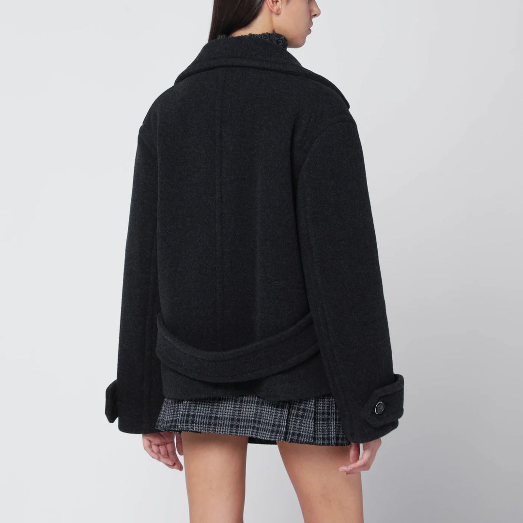 Durazzi Milano - Dark grey mélange wool coat