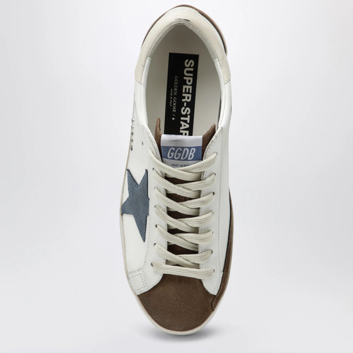 Golden Goose - Golden Goose Super-Star sneakers in white/brown/denim blue/cream