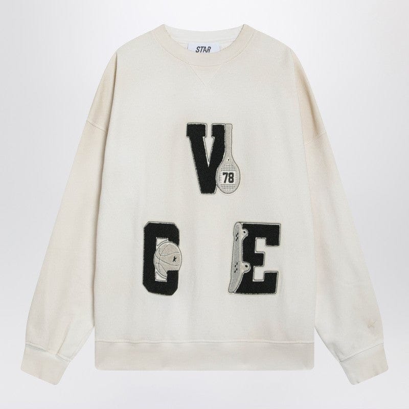 Shirts & Tops Golden Goose - White crewneck sweatshirt with patches - S Brand