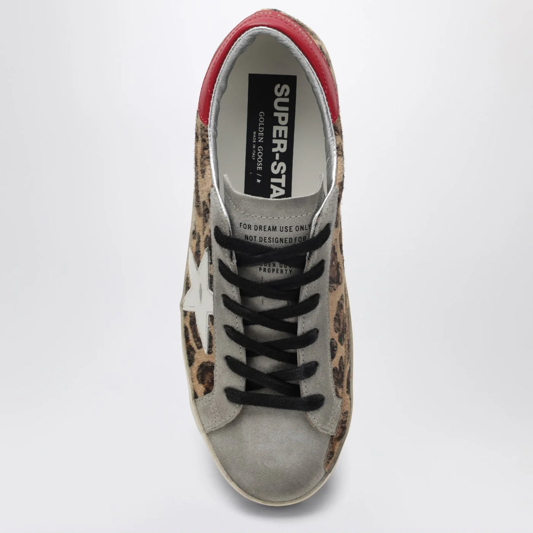 Golden Goose - Super-star Sneakers in leopard-print pony hair
