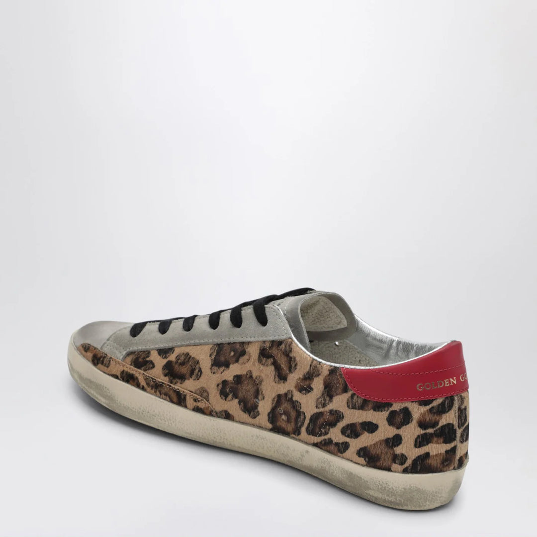 Golden Goose - Super-star Sneakers in leopard-print pony hair