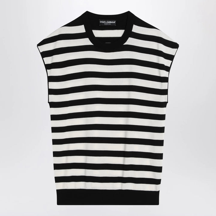 Dolce&amp;Gabbana - Sleeveless kimono-style striped sweater