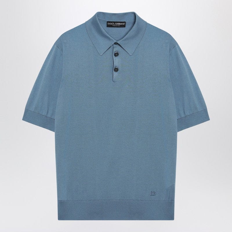 Shirts & Tops Dolce&Gabbana - Light blue silk polo shirt - 46 IT Brand