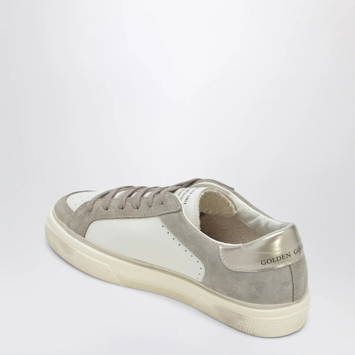 Golden Goose - White/taupe May Sneakers with glitter star