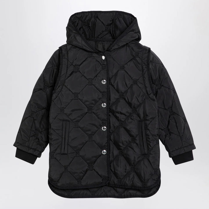 Givenchy - Black quilted parka with removable sleeves