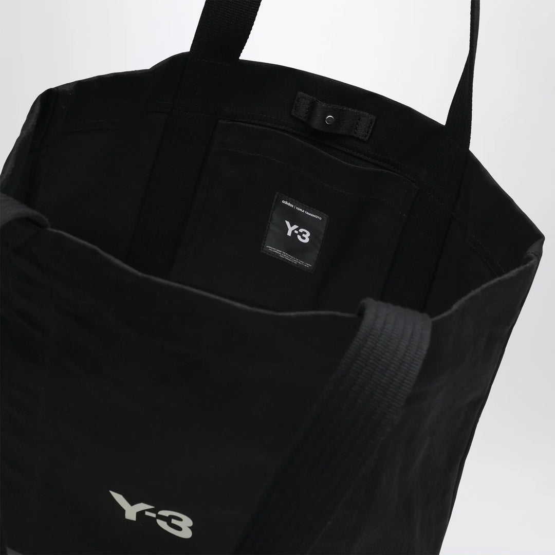 adidas Y-3 - Black canvas bag with logo print