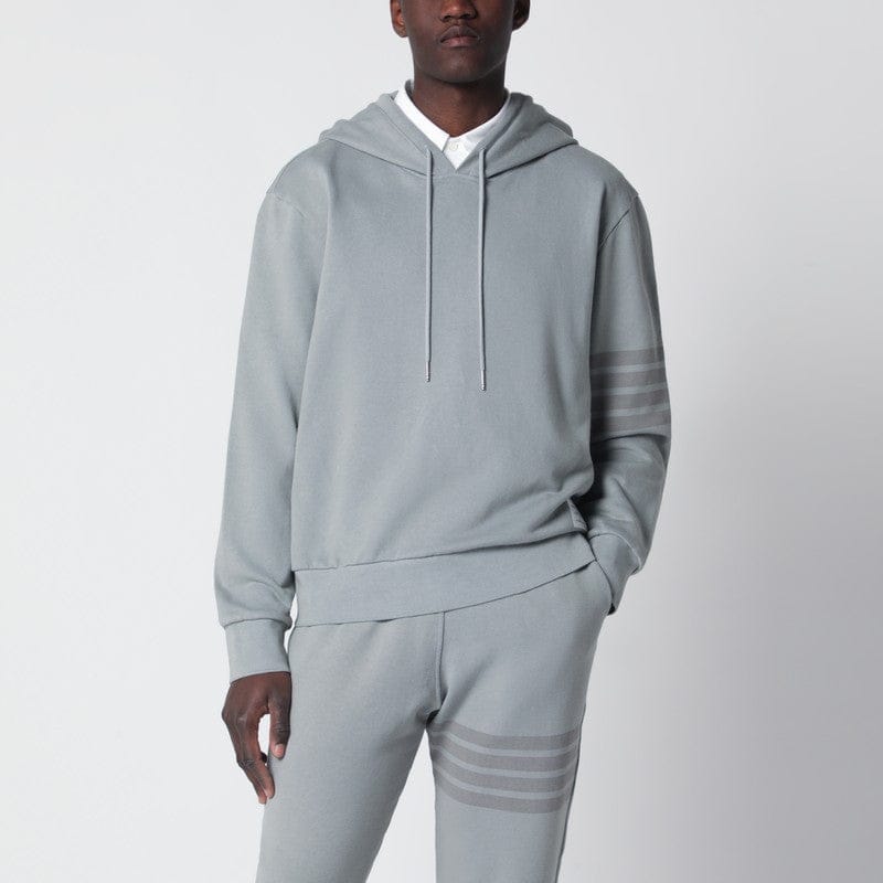 Shirts & Tops Thom Browne - Grey cotton hooded sweatshirt - 5 Brand