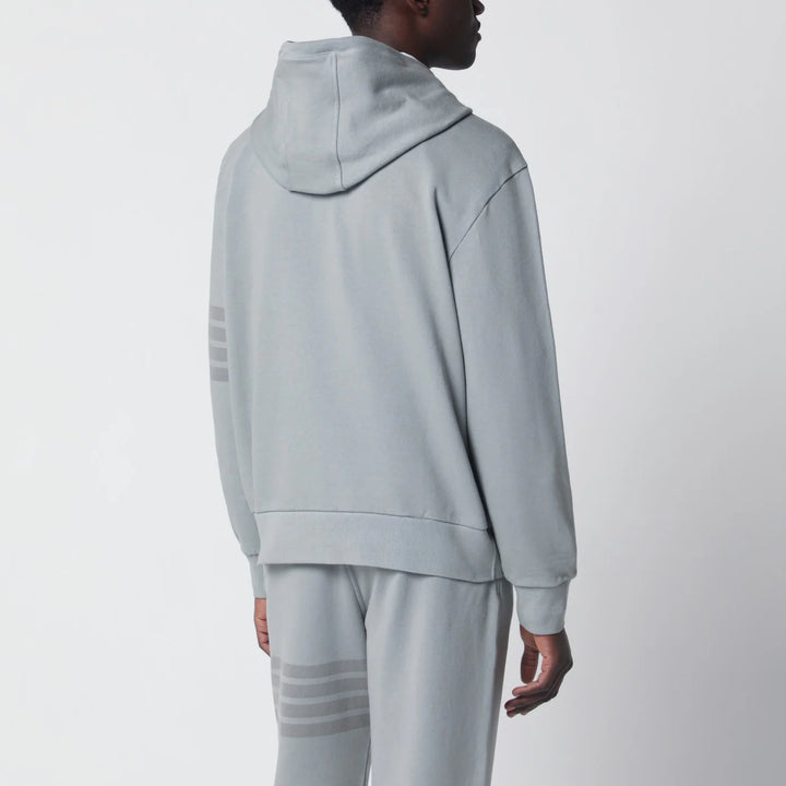 Thom Browne - Grey cotton hooded sweatshirt