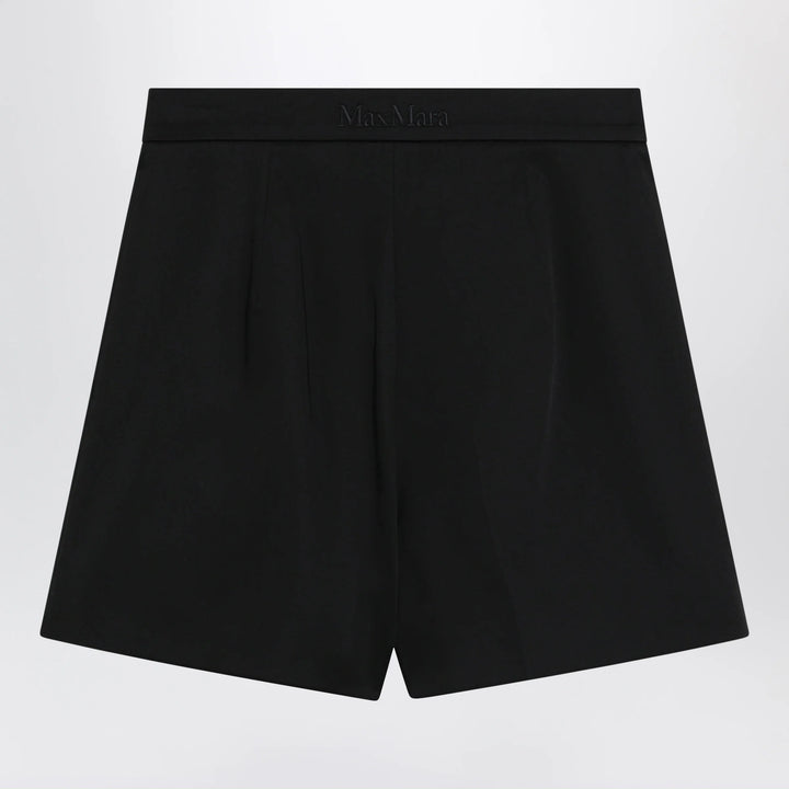 Max Mara - Black stretch cotton satin shorts