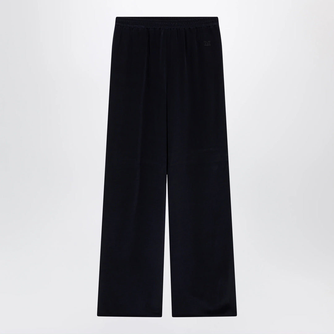 Max Mara - Navy blue silk relaxed trousers