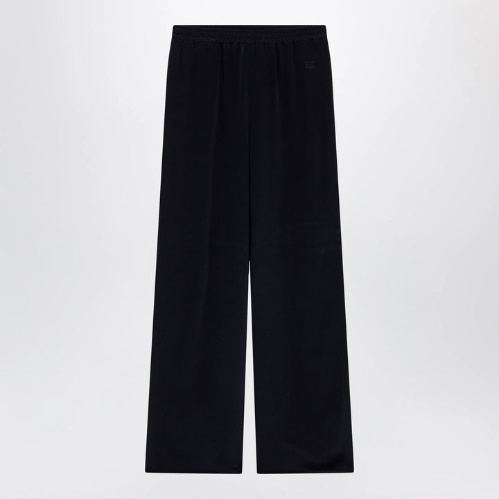 Max Mara - Navy blue silk relaxed trousers