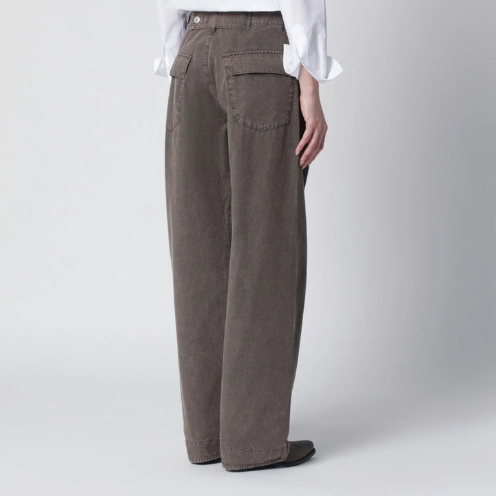 6397 - Washed olive green wide-leg jeans