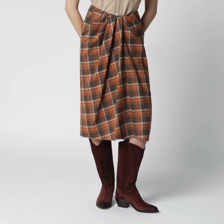 6397 - Draped tartan skirt