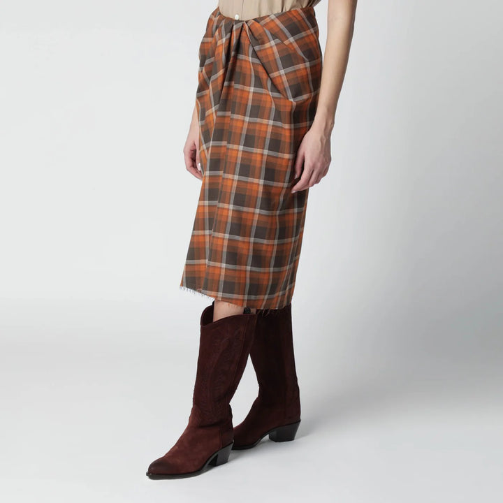 6397 - Draped tartan skirt