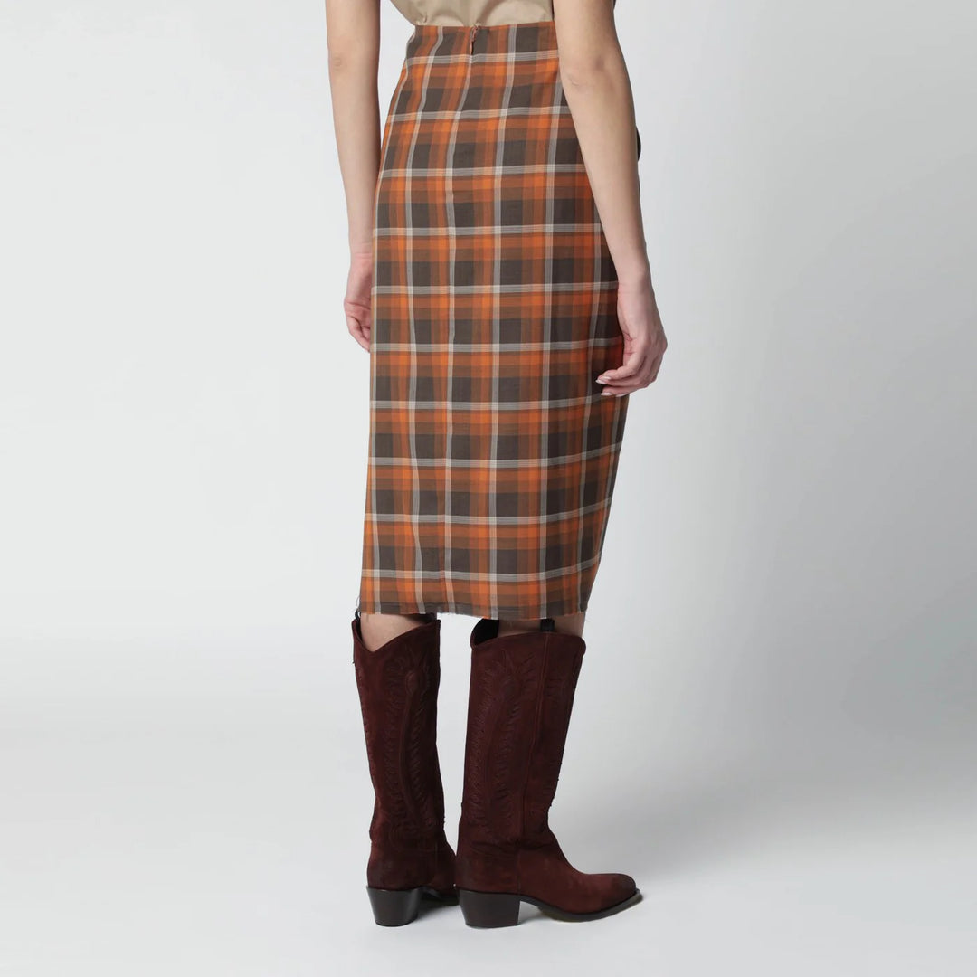 6397 - Draped tartan skirt