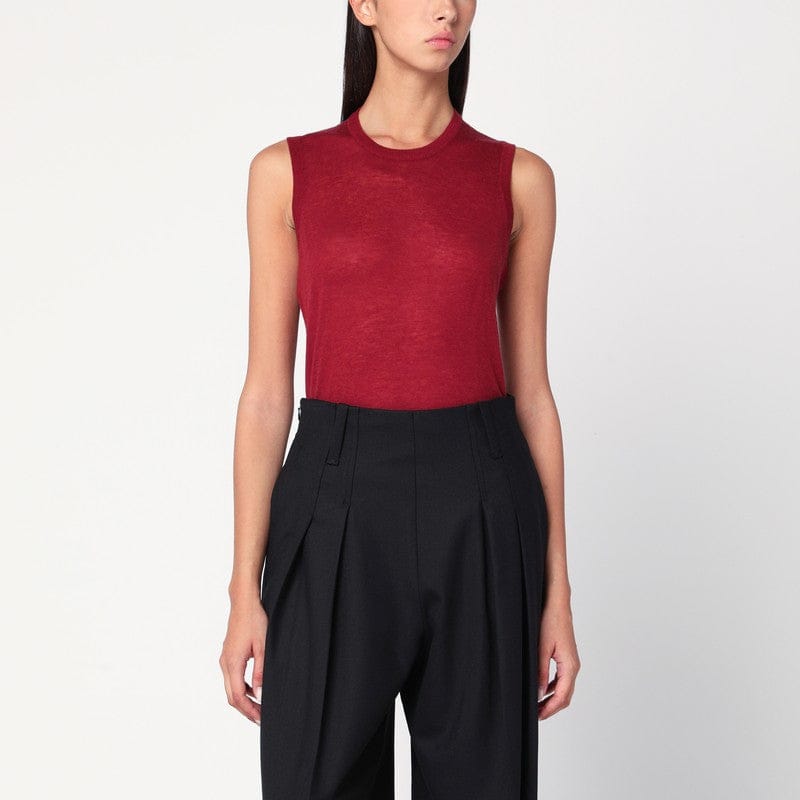 Shirts & Tops 6397 - Bordeaux semi-sheer tank top - XS Brand