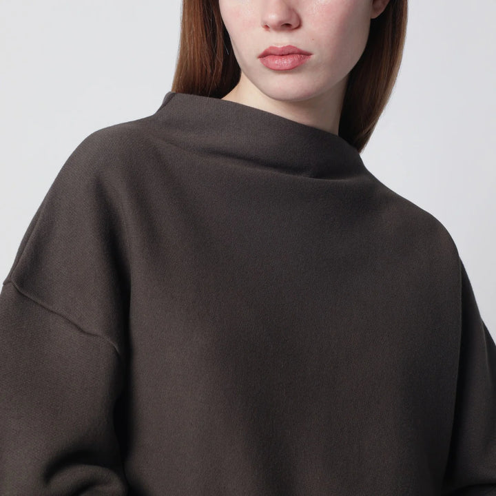 6397 - Mud-coloured draped sweatshirt