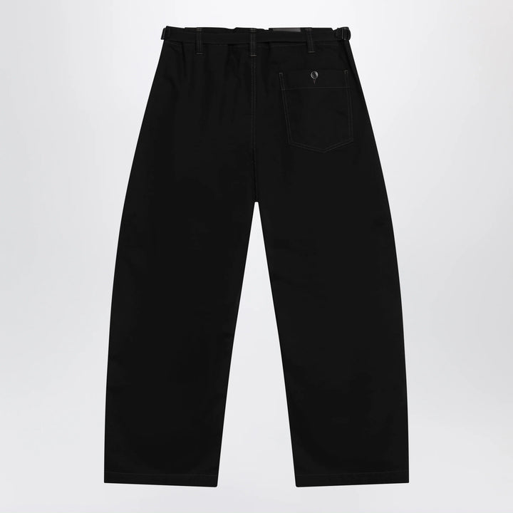 LEMAIRE - Black wide-leg cotton trousers