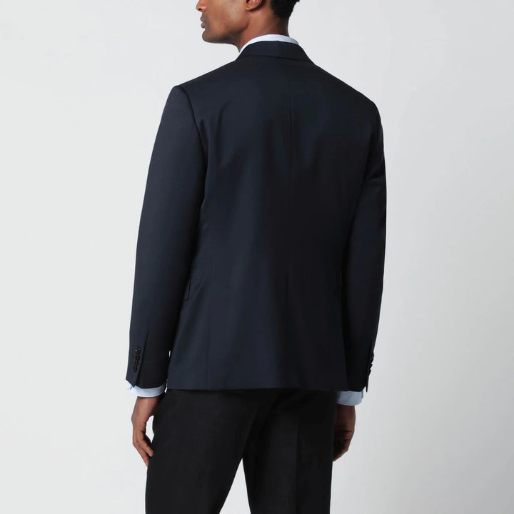 Lardini - Blue double-breasted wool jacket