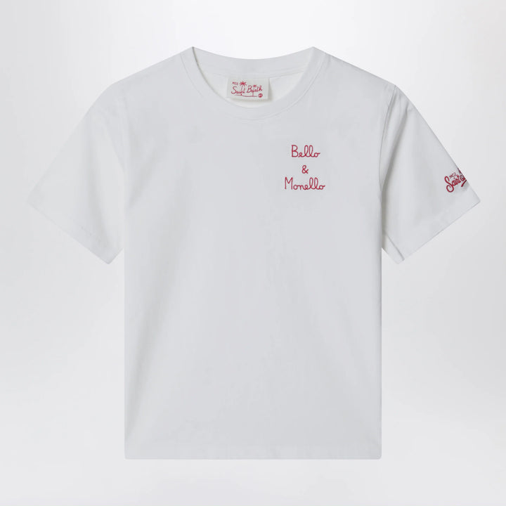 MC2 Saint Barth - White T-shirt “Bello e Monello”