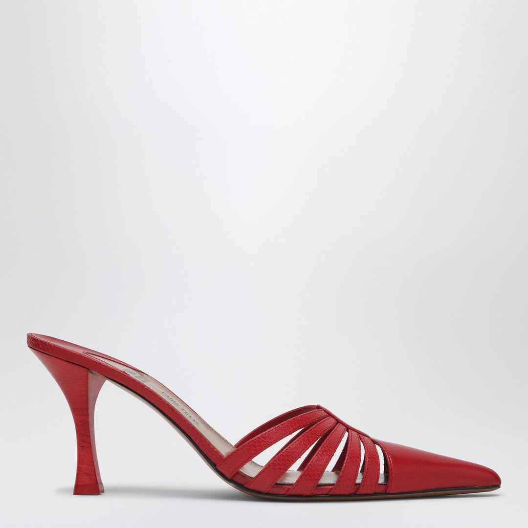 Red leather mule Nadia