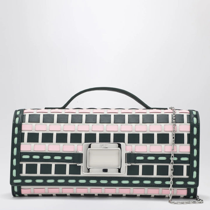 ROGER VIVIER - Belle Vivier ice/pink/navy blue clutch bag