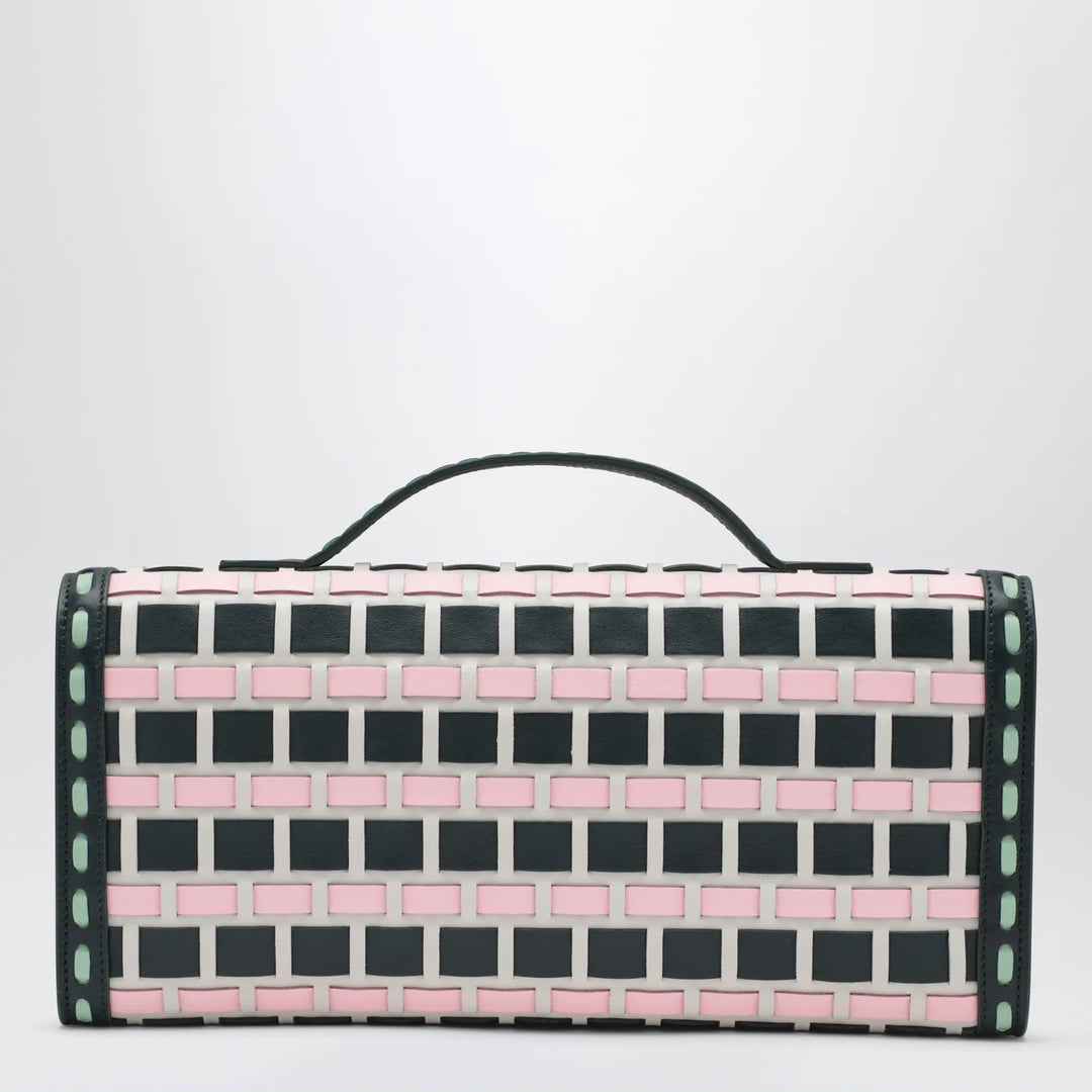 ROGER VIVIER - Belle Vivier ice/pink/navy blue clutch bag