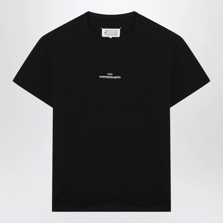 Maison Margiela - Black T-shirt with distorted logo