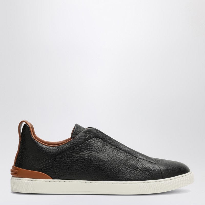 Shoes ZEGNA - Triple Stitch leather sneakers in black - 7,5 UK Brand