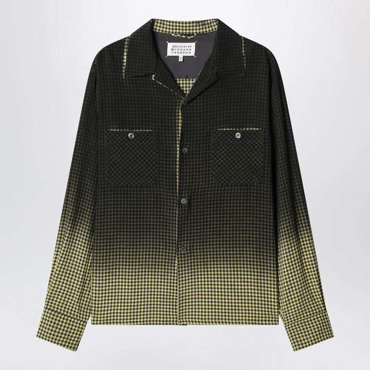 Maison Margiela - Gradient check viscose shirt in yellow and black