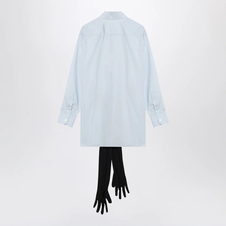 MM6 Maison Margiela - Light blue cotton shirt with gloves