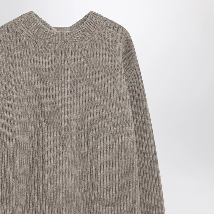 MM6 Maison Margiela - Oversized beige ribbed sweater