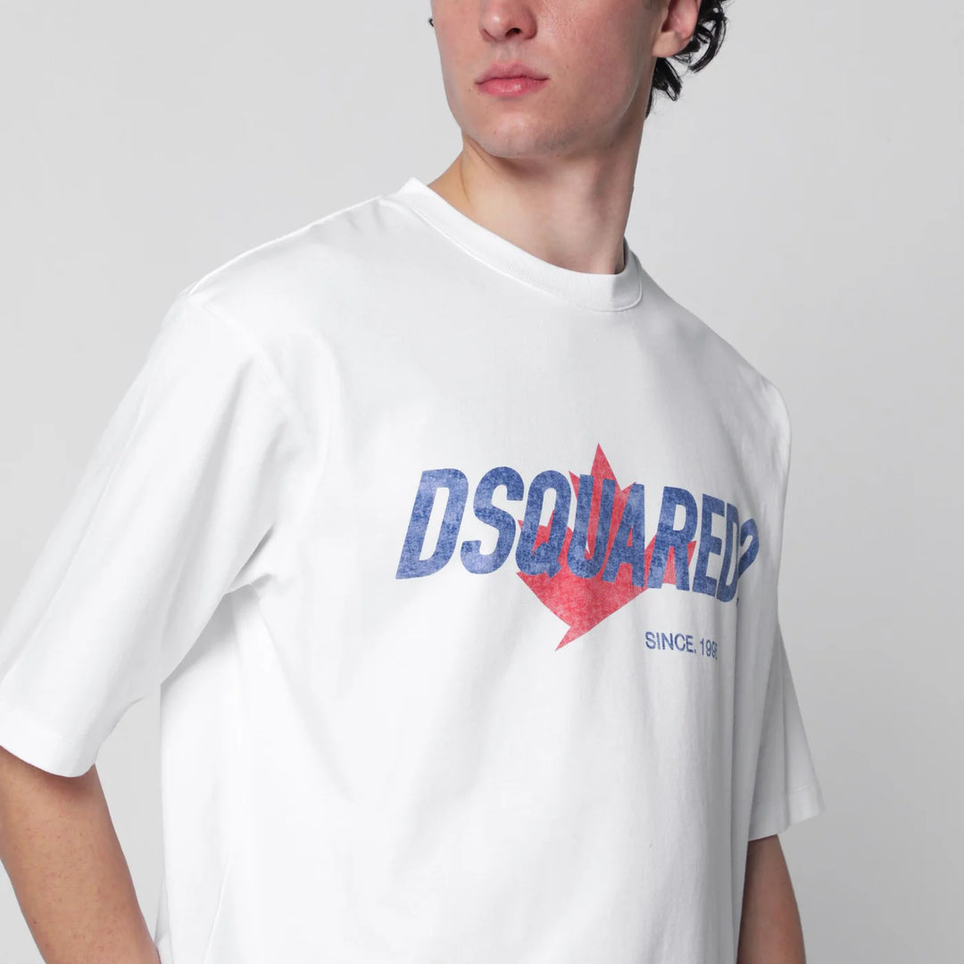 Dsquared2 - White loose-fit T-shirt with logo print