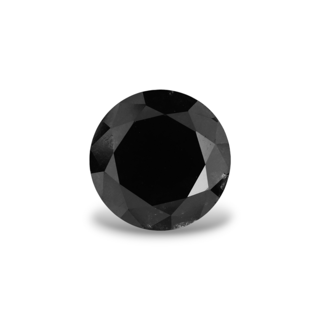 3.58 Carat Black Round Diamond