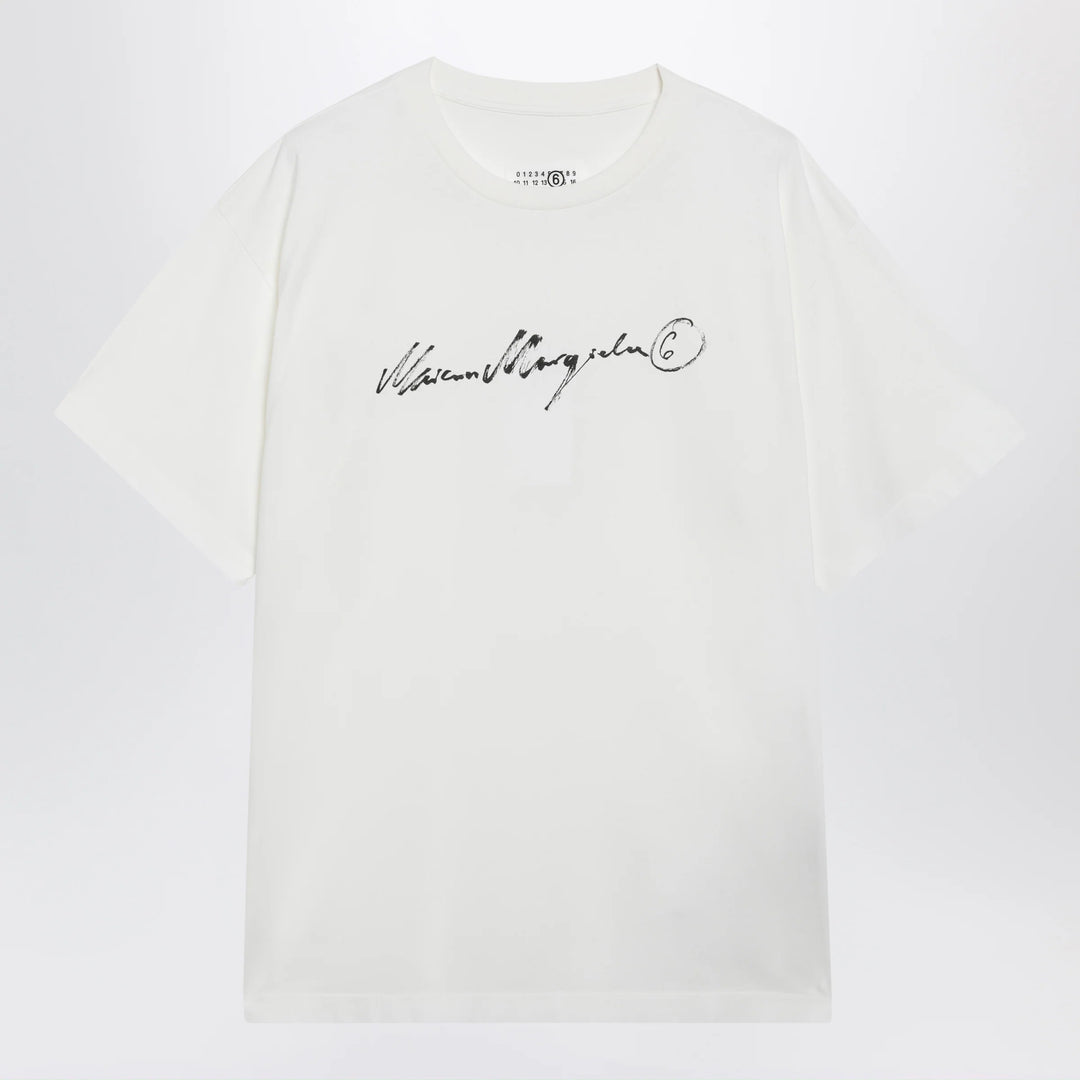 MM6 Maison Margiela - White T-shirt with logo print