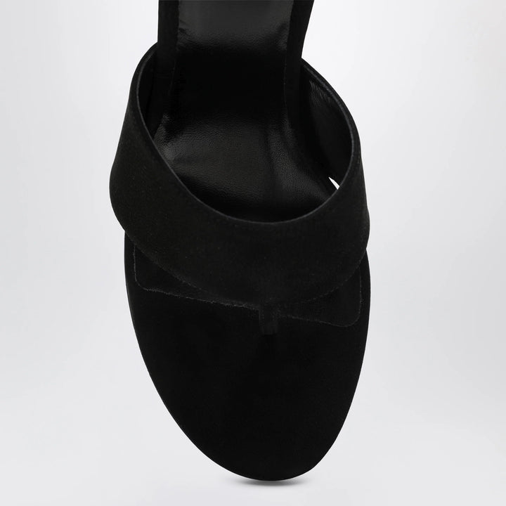 Jude - Black nubuck leather thong sandals