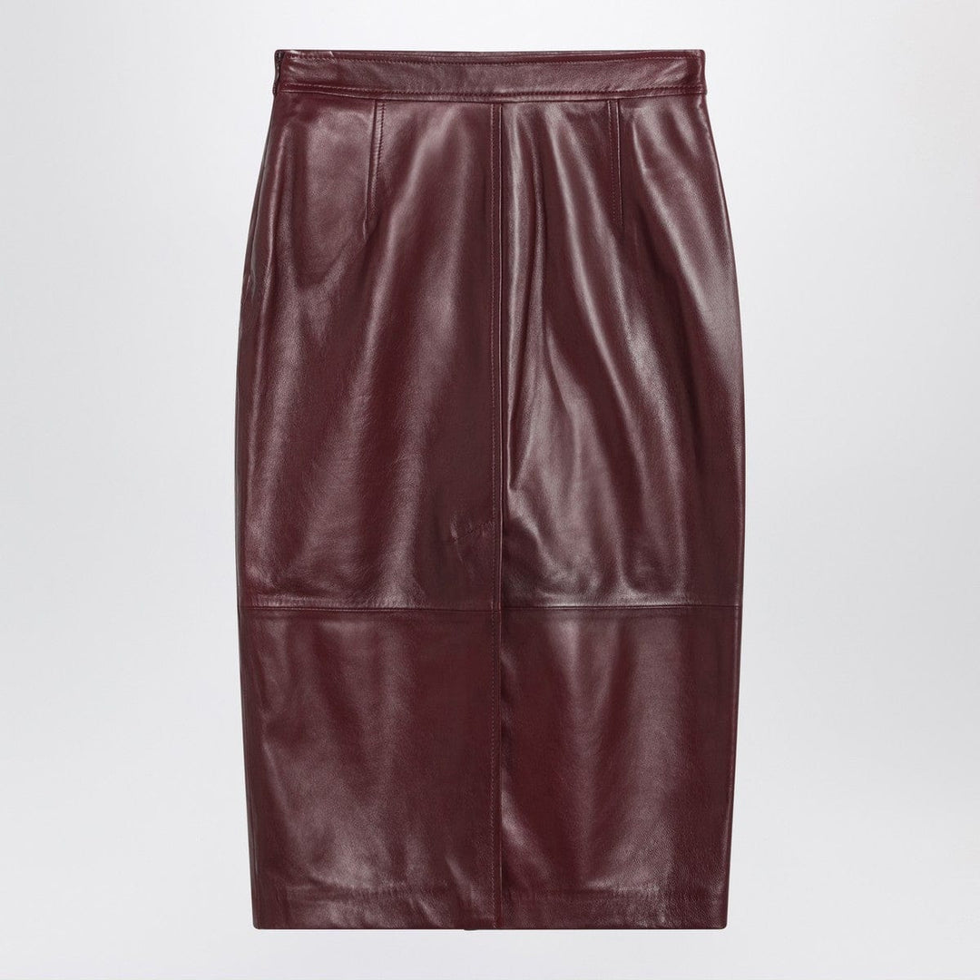 Skirts 38 Max Mara Studio Bordeaux pencil skirt in nappa leather Brand