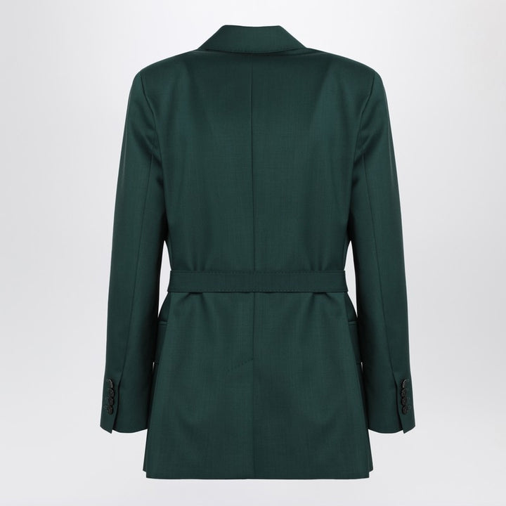 Max Mara Green wool canvas jacket with belt